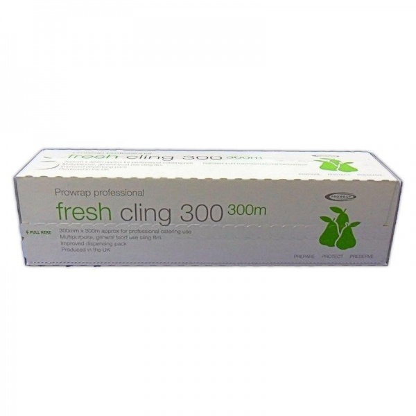CFILM3006 - QUALITY PROFESSIONAL CLING FILM WITH CUTTER 11MU 300MM X 300M X 6