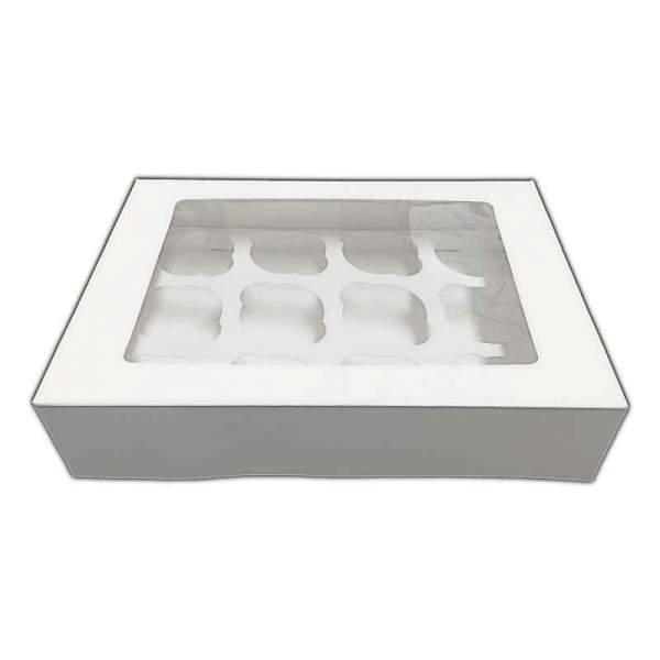 CUPCAKE1225S - 3'' deep 12 Cupcake Window Box and Insert x 25