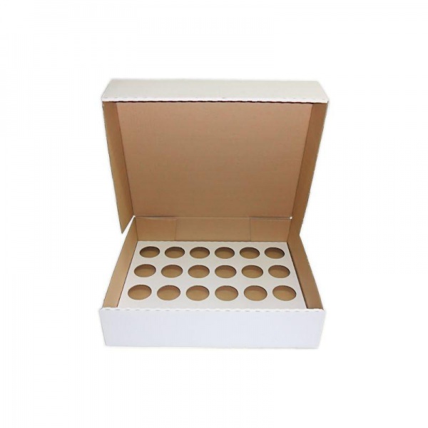 CUPCAKEL2401 - 24 Large Cupcake Box (Corrugated 17.25 x 14.75 x 4) With Inserts x 1