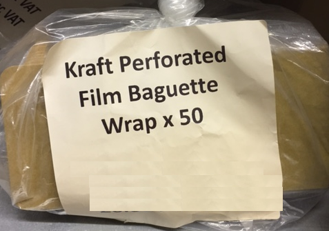 DISWRAP6006 - PERFORATED FILM BAGUETTE WRAP KRAFT X 50