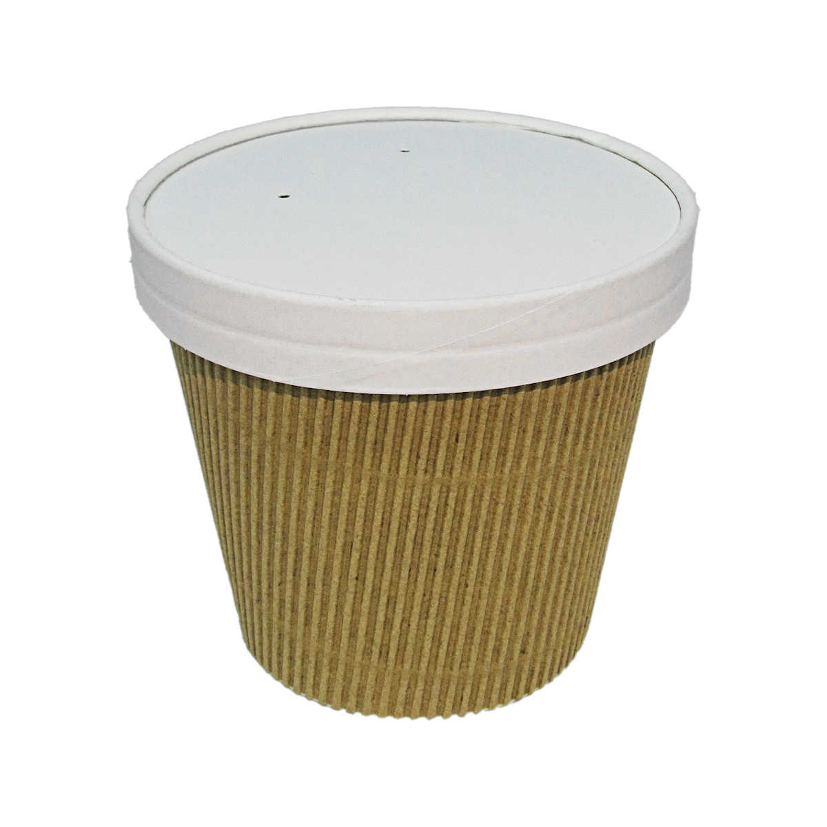 KRAFTSOUP19 - Kraft Ripple Soup/Pasta Container 19oz With Vented Paper Lid x 500