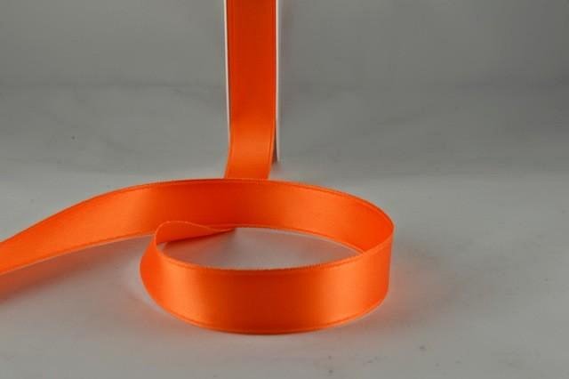 RIBORANGE0722 - Ribbon Double Faced Satin Orange 7mm x 25 Meters
