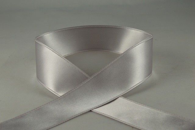 RIBSILVER0784 - Silver Double Faced Satin Ribbon 7mm x 25 Meters