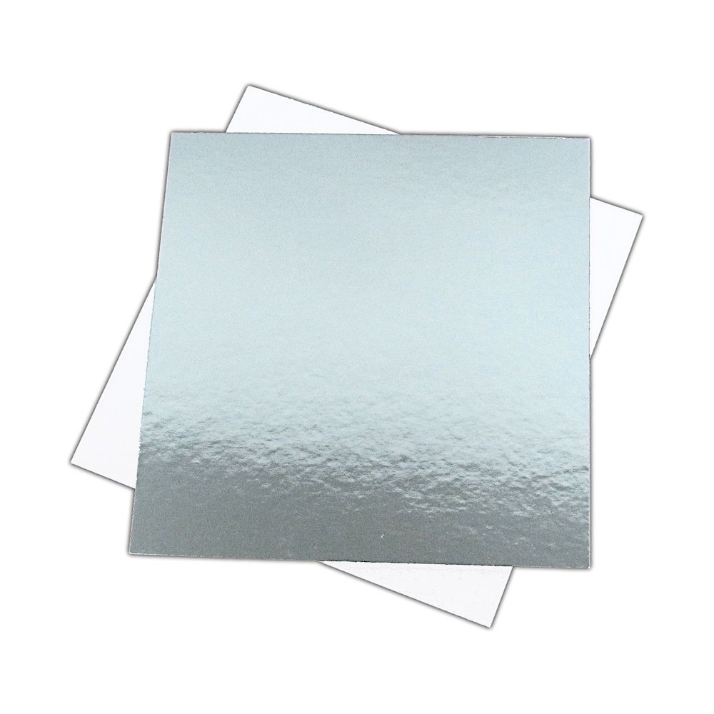 Square cake board 25 cm x 4 mm height (silver colour)