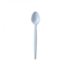 PSPON401 - White Plastic Dessert Spoons x 100