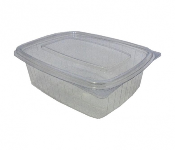 Clear Plastic Storage Tub Microwave Container and Lid 650cc Rectangle Qty 250 